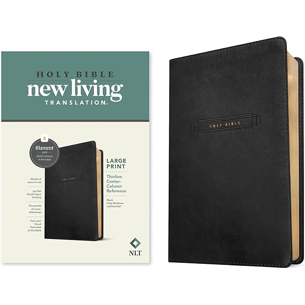 NLT Large Print Thinline Center-Column Reference Bible, Filament